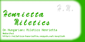 henrietta miletics business card